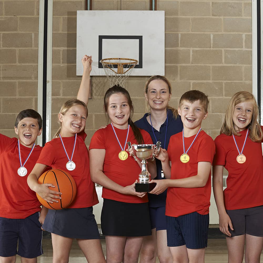 Pllieay 24 Pieces Plastic Winner Medals, Winner Award Medals, Gold Silver And Bronze Medals For Sports, Competition, Talent Show