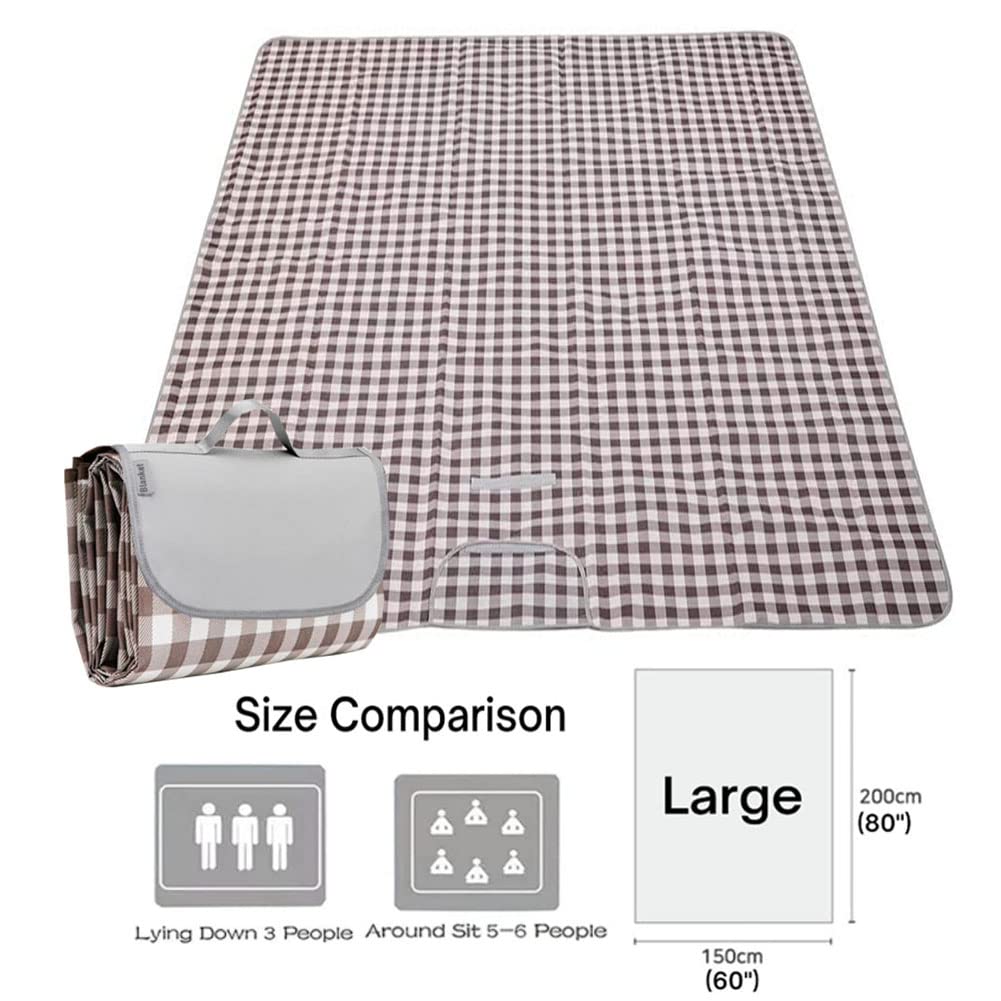 Lchkrep Picnic Blanket Beach Blankets 80X60 Large Sandproof Waterproof Camping Portable Travel Blanket Play Mat For Outdoor Indo