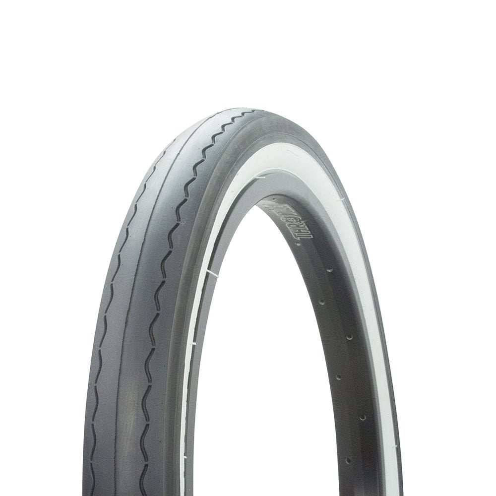 Fenix Slick Tread Bicycle Tire 20 X 2.125, For Fits S-2 Bike Rims, (Black/White)