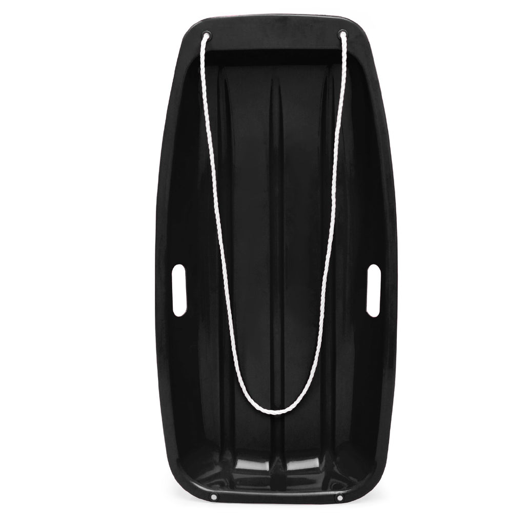 Best Choice Products 35In Kids Plastic Toboggan Snow Sled W/Pull Rope, 2 Handles - Black