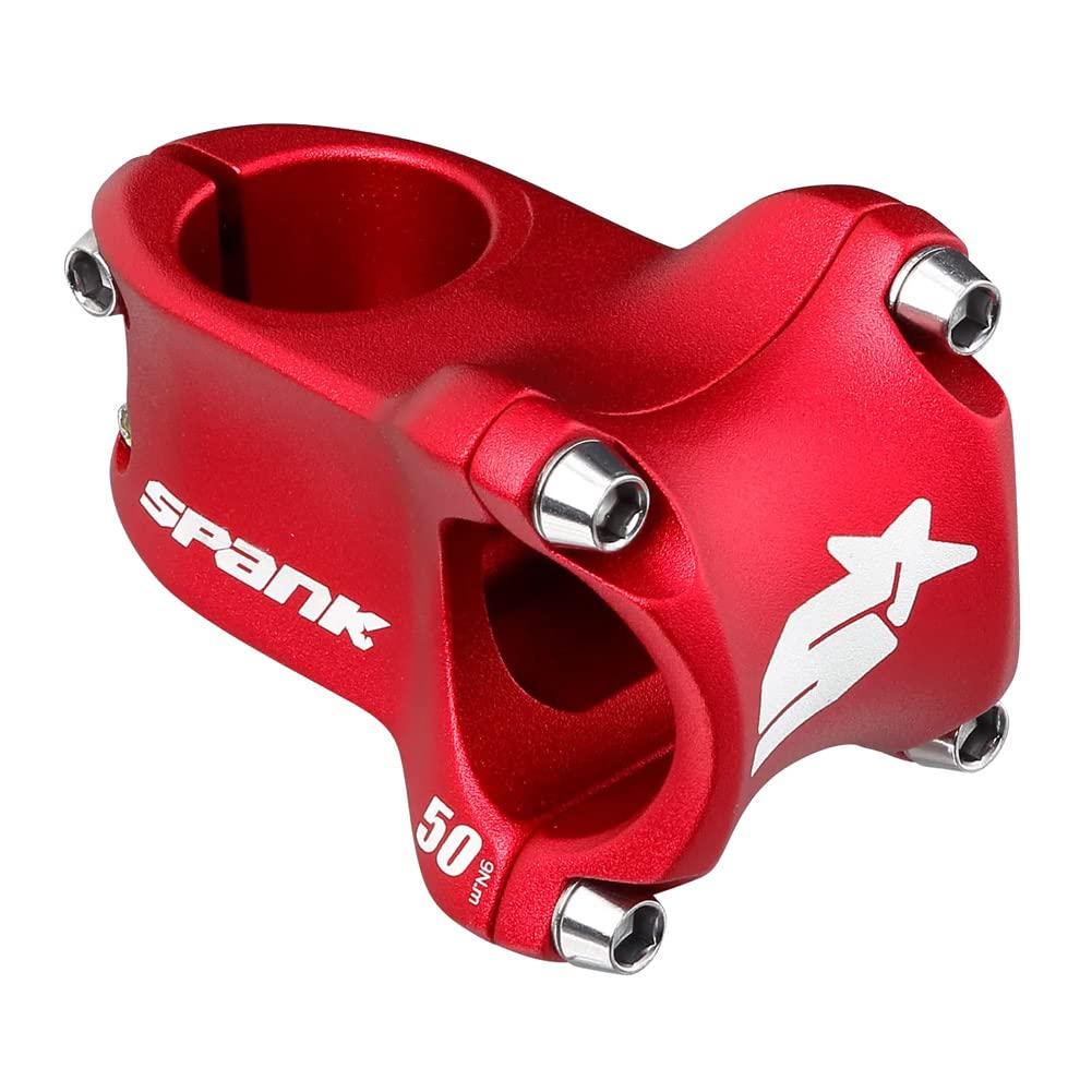 Spank Spike Race 2 Shot-Peen Anodized Mtb Bicycle Stem (Red, 50Mm), Lightweight And Strong Alloy Stem For Mountain Bike, Mountai