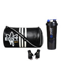 Gym Duffel Bag, Weightlifting Gloves, Wrist Wraps & 700Ml Shaker Bottle | Complete Workout Accessories Kit For Gym, Home Trainin