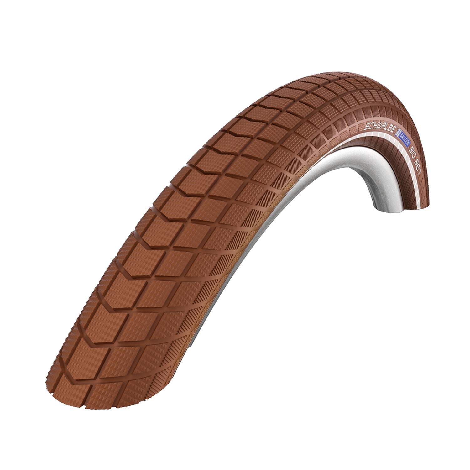 Schwalbe Big Ben HS 439 Cruiser Bicycle Tire - Wire Bead (Brown-Reflex - 26 x 2.15)