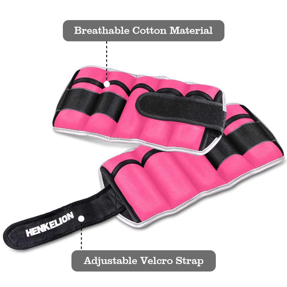 Henkelion Adjustable Wrist/Ankle Weights 1 Pair 6 Lbs For Women Men Kids, Strength Training Set For Gym, Fitness Workout, Runnin
