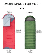 Jeaouia Sleeping Bags For Adults Backpacking Lightweight Waterproof- Cold Weather Sleeping Bag For Girls Boys Mens For Warm Camp