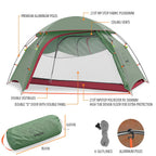 Kazoo Lightweight Backpacking Tent 2 Person Waterproof Camping Tents 2 People Hiking Tents Two Person Aluminum Poles Double Laye