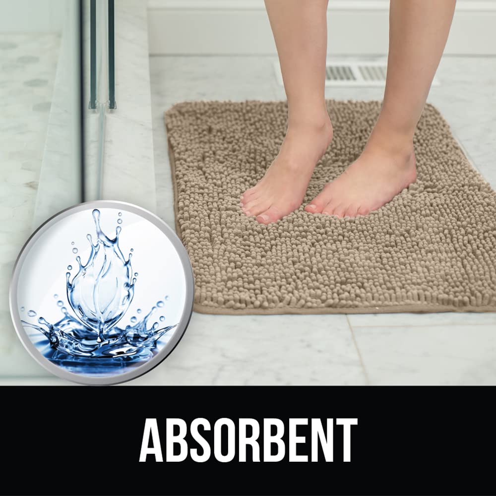 Kangaroo Luxury Chenille Bath Rug, 36X24, Extra Soft And Absorbent Shaggy Bathroom Rugs, Machine Wash Mat, Strong Underside, Plu