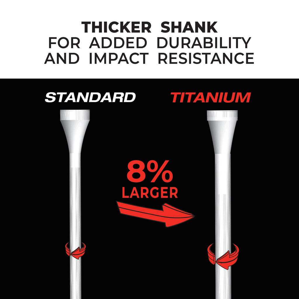Pride Professional Tee System 2-3/4-Inch Titanium Strength Wood Golf Tees, 75 Ct Black