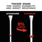 Pride Professional Tee System 2-3/4-Inch Titanium Strength Wood Golf Tees, 75 Ct Black