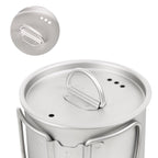 Silverant 600Ml Titanium Cup Mug With Lid Backpacking Pot With Foldable Handle For Outdoor Camping Hiking Backpacking