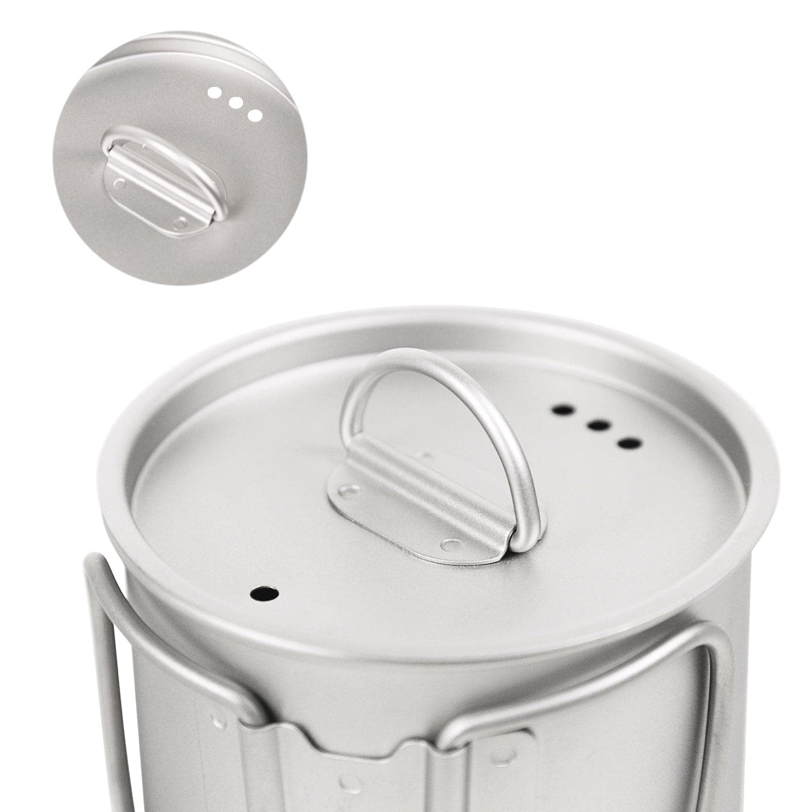 Silverant 600Ml Titanium Cup Mug With Lid Backpacking Pot With Foldable Handle For Outdoor Camping Hiking Backpacking