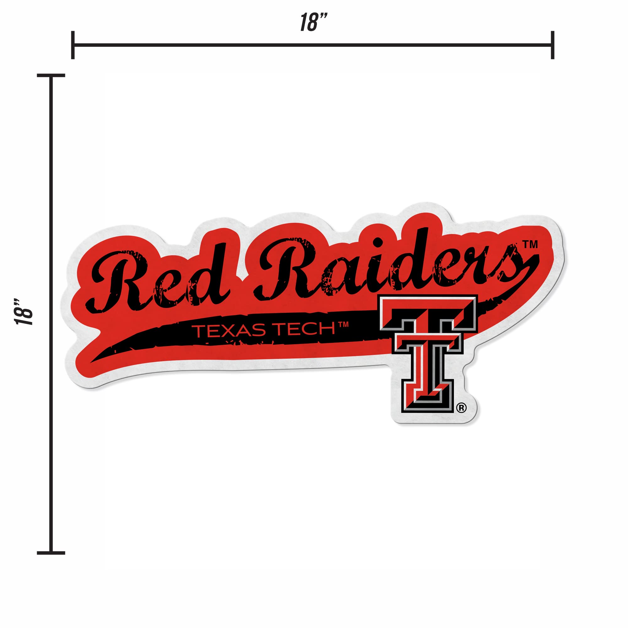 Rico Industries Ncaa Texas Tech Red Raiders Distressed Shape Cut Pennant - Home And Living Room D  Cor - Soft Felt Ez To Hang,20