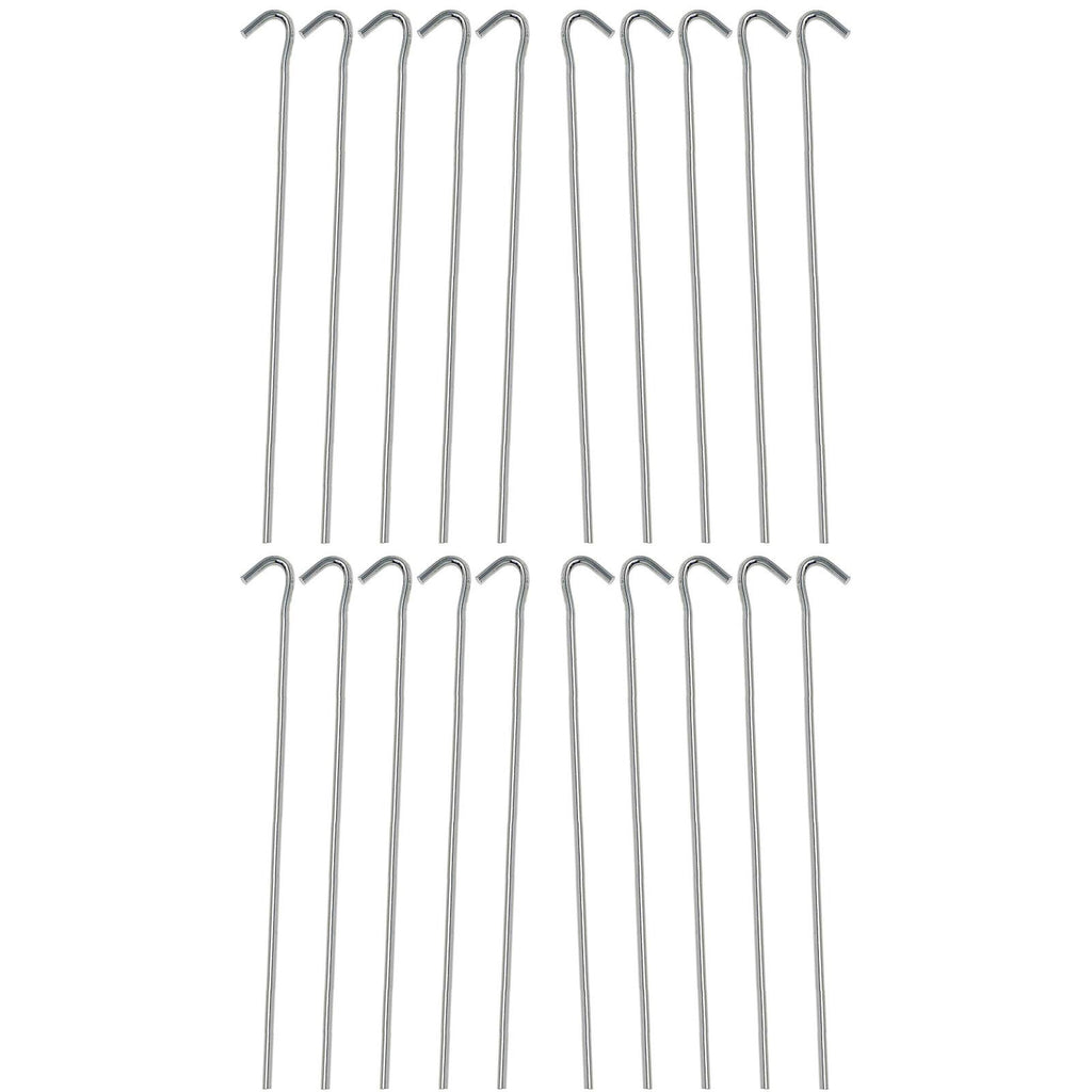Huji 20Pcs Galvanized Steel Tent Pegs Stakes