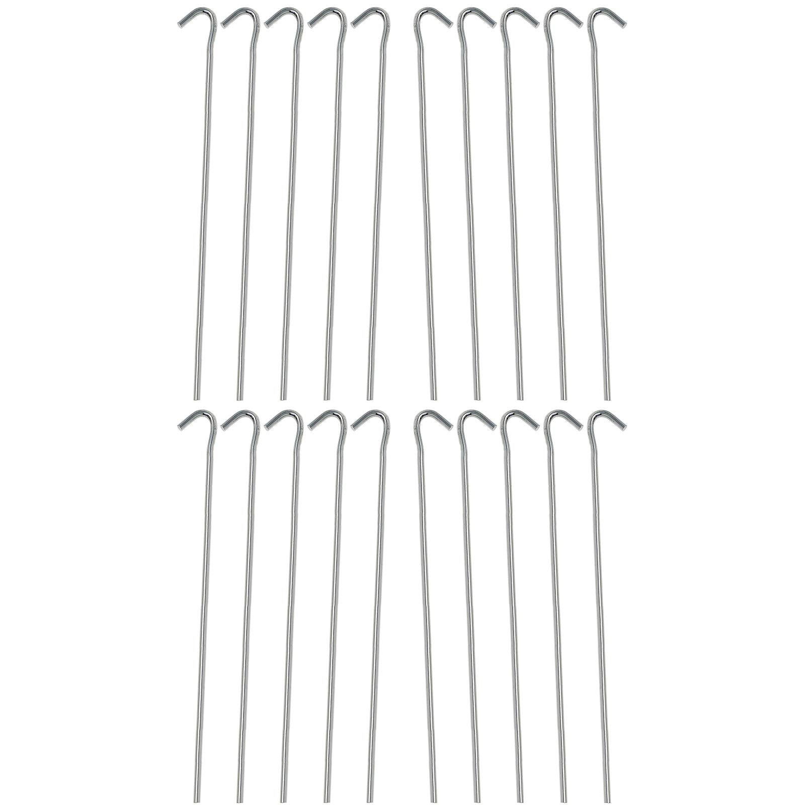Huji 20Pcs Galvanized Steel Tent Pegs Stakes
