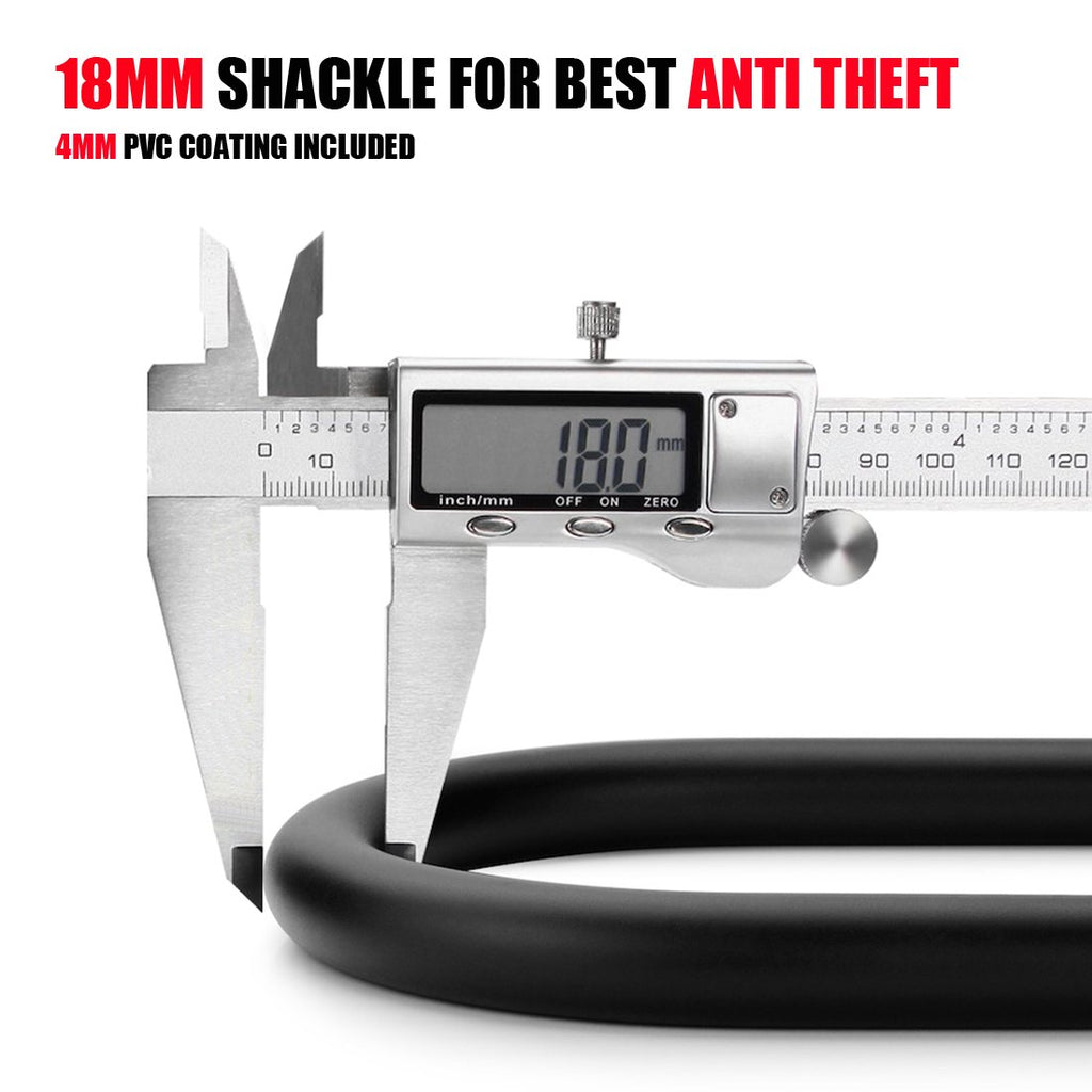 Ushake Bicycles U Lock, Heavy Duty Bike Scooter Motorcycles Combination Lock Gate Lock For Anti Theft (Black 14Mm Chackle)
