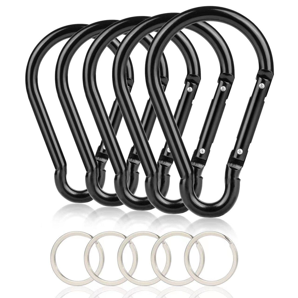 10Pcs 4''/10Cm Large Carabiner Clip,Strong Unlocking Caribeaner Keychain Pack For Backpack Hook, Light Duty Paracord Umbrella E