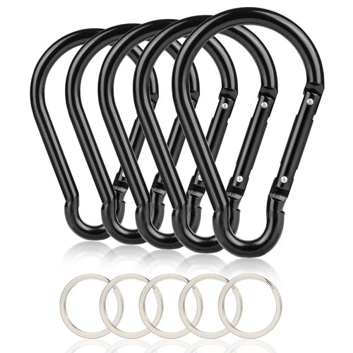 10Pcs 4''/10Cm Large Carabiner Clip,Strong Unlocking Caribeaner Keychain Pack For Backpack Hook, Light Duty Paracord Umbrella E