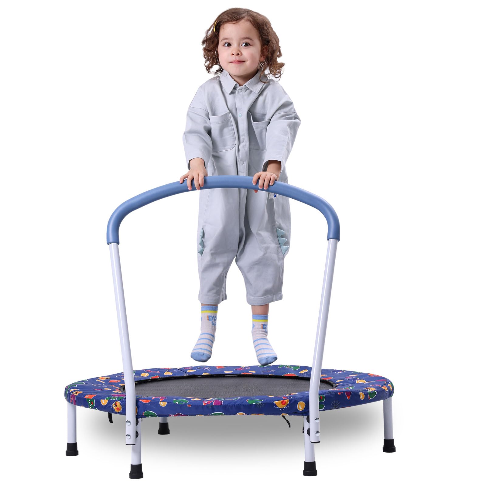 Skepphlay 36 Mini Trampoline for Kids, Toddler Trampoline with Handle, Indoor Outdoor Use, Kids Trampoline Indoor for Boys Girls