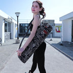 Elenture Full-Zip Exercise Yoga Mat Carry Bag With Multi-Functional Storage Pockets, Black Leaf