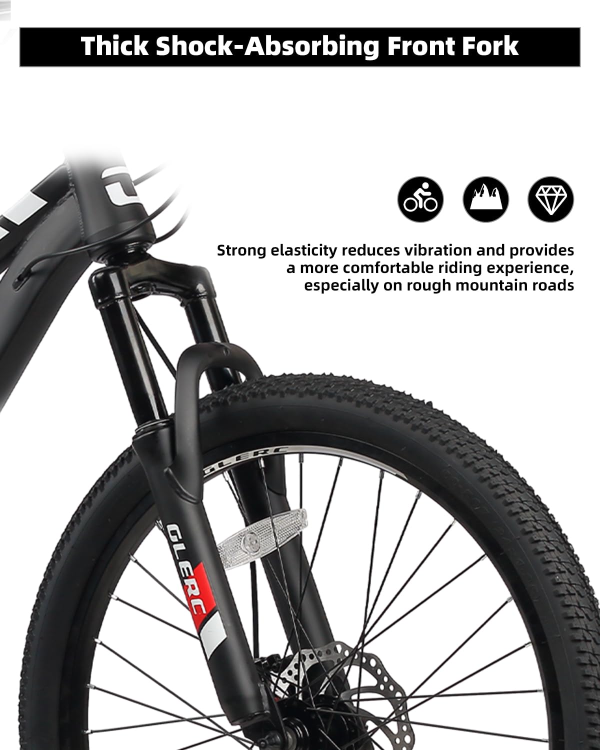Glerc 24 Inch Kids Bike, Kids Mountain Bike for Boys and Girls Ages 9-14, 21-Speed Skyline Bicycle with Front Suspension and Dis