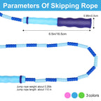 Grawun 12 Pack Jump Rope For Kids,Soft Beaded Jump Rope,Adjustable Length Tangle-Free Segmented Soft Beaded Skipping Rope,For Wo