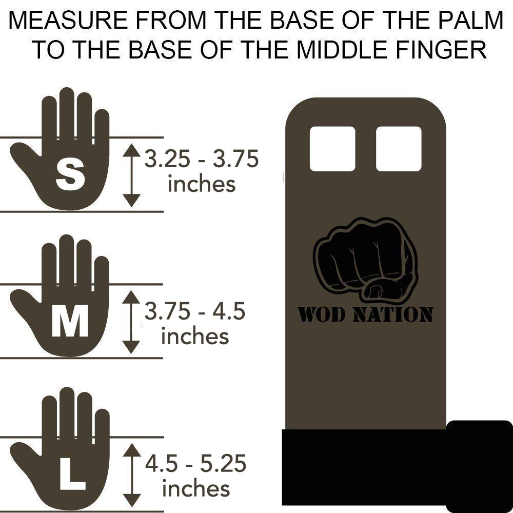 Wod Nation Barbell Gymnastics Grips Perfect For Pull-Up Training, Kettlebells, Gymnastic Rings (Black - Small)