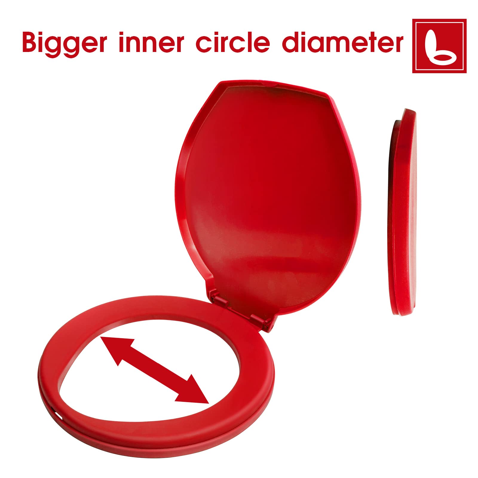 Portable Toilet Seat For 5 Gallon Bucket Emergency Outdoor Camping Snap On Luggable Loo Toilet Cover For Adults And Kids Red