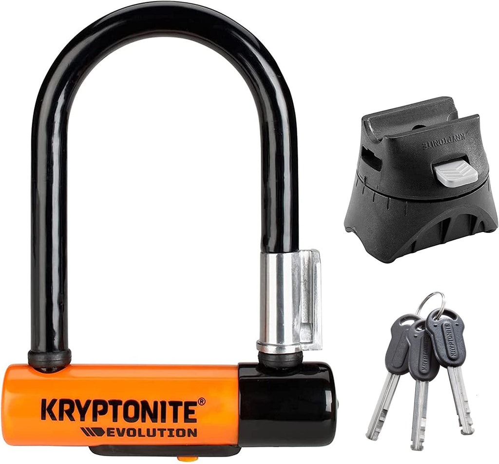 Kryptonite Evolution Mini-5 Bike U-Lock, Heavy Duty Anti-Theft Bicycle U Lock, 13Mm Steel Shackle Mounting Bracket And Keys, Hig