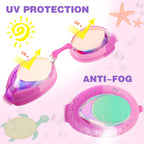Keary Kids Swim Goggles Swimming Goggles For Toddler Children Girls Boys Youth, Anti-Fog Waterproof Uv Protection Clear Vision M
