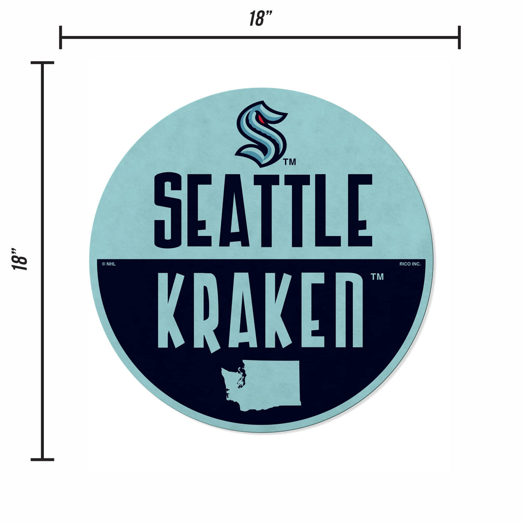 Rico Industries Nhl Hockey Seattle Kraken Classic Shape Cut Pennant - Home And Living Room D  Cor - Soft Felt Ez To Hang