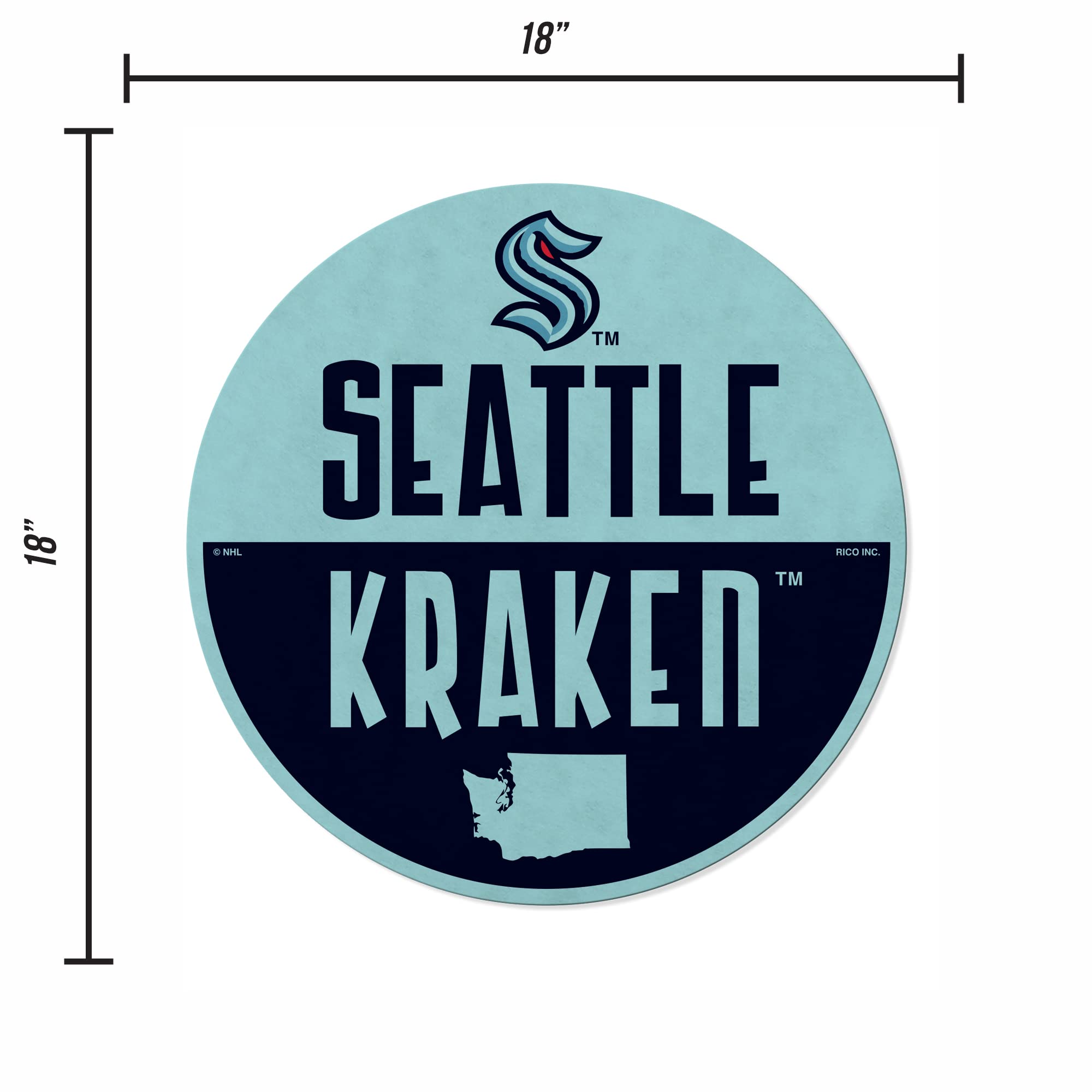 Rico Industries Nhl Hockey Seattle Kraken Classic Shape Cut Pennant - Home And Living Room D  Cor - Soft Felt Ez To Hang