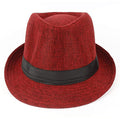 Capiteum Fedora Hat For Men And Women Uv Protection Summer Hat Travel Use Cream Pack Of 1 (Maroon)