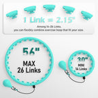 JLoibao Weighted Hula Circle with 26/32 Links(56-66 Inch) for Adults Weight Loss, Infinity Fitness Hoop Plus Size, for Women Sma