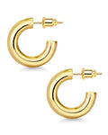 Wowshow Chunky Gold Hoop Earrings, Small Gold Hoop Earrings For Women 14K Real Gold Plated 20Mm Thick Open Hoops Lightweight