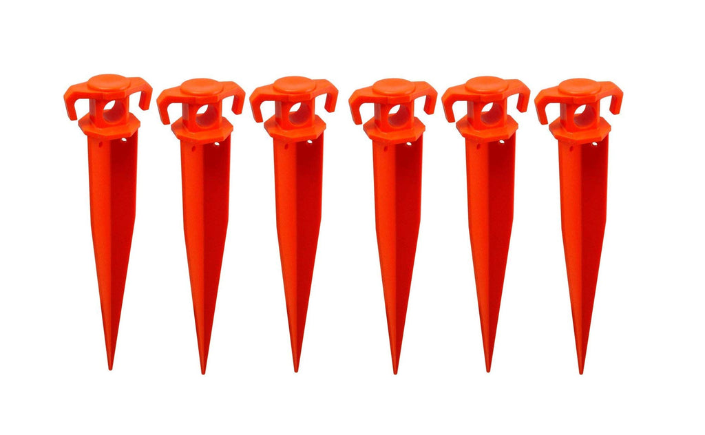 The Um24 Pack Of 6-11Ground Stake Stick Strong Outdoor Camping Tent Or Garden Pegs- Orange (11 Inches - 6Pc)