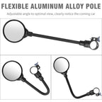 West Biking Bike Mirror Handlebar Mount, Adjustable Rotatable Bicycle Rear View Mirror, Wide Angle Acrylic Convex Safety Mirror