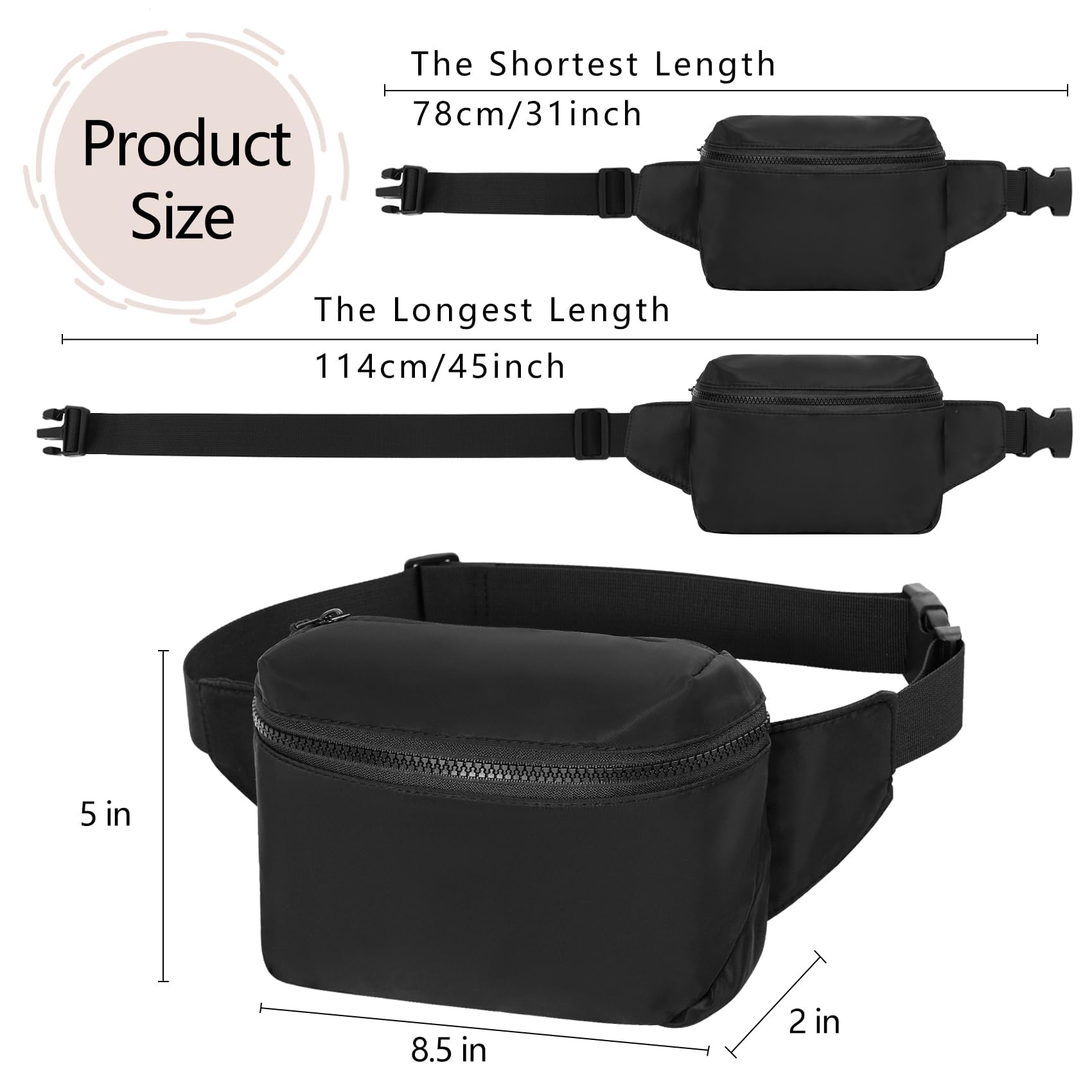 Vorolo Clear Fanny Pack Crossbody Bag For Women And Men Belt Bag Gift For Women Bum Bag With Adjustable Strap For Sports Clear B