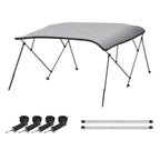 Naviskin Light Grey 3 Bow 6 'L X 46 '' H X 85 ''-90 '' W Bimini Top Cover Includes Mounting Hardwares,Storage Boot With 1 Inch A