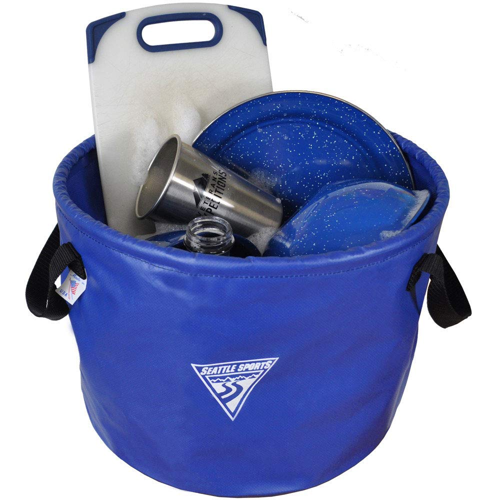 Seattle Sports Outfitter Class Collapsible Jumbo Camp Sink Wash Basin Bucket (Blue), One Size (032802)