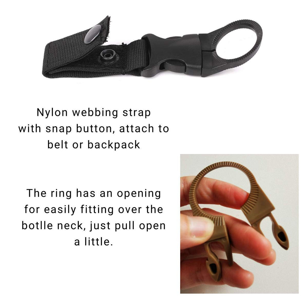 F Flammi 3Pcs Hanging Buckle Portable Water Bottle Ring Holder Mineral Water Bottle Clip For Backpack Belt Outdoor Camping Hikin