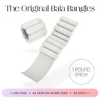 Bala Bangles Wrist & Ankle Weights for Women & Men (Bone) - 1 Pound Adjustable Silicone Weighted Bracelet Set for Gym, Yoga, Pil