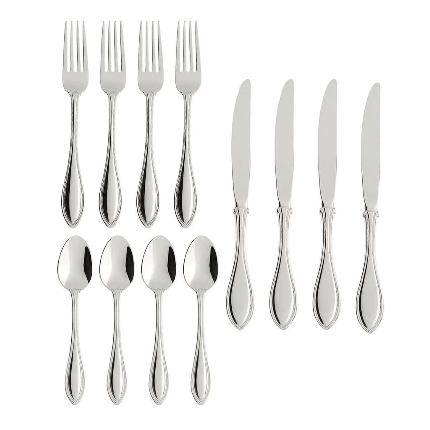 Oneida American Harmony 12-Piece Stainless Steel Flatware Set, Service For 4