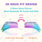 Keary 2 Pack Kids Swim Goggles Swimming Goggles For Toddler Children Girls Boys Youth, Anti-Fog Waterproof Uv Protection Crystal