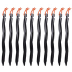 Azarxis Aluminum Tent Stakes Pegs Heavy Duty Lightweight For Camping Sand - 10 Pack (Black - Spiral - 9.84 Inches)