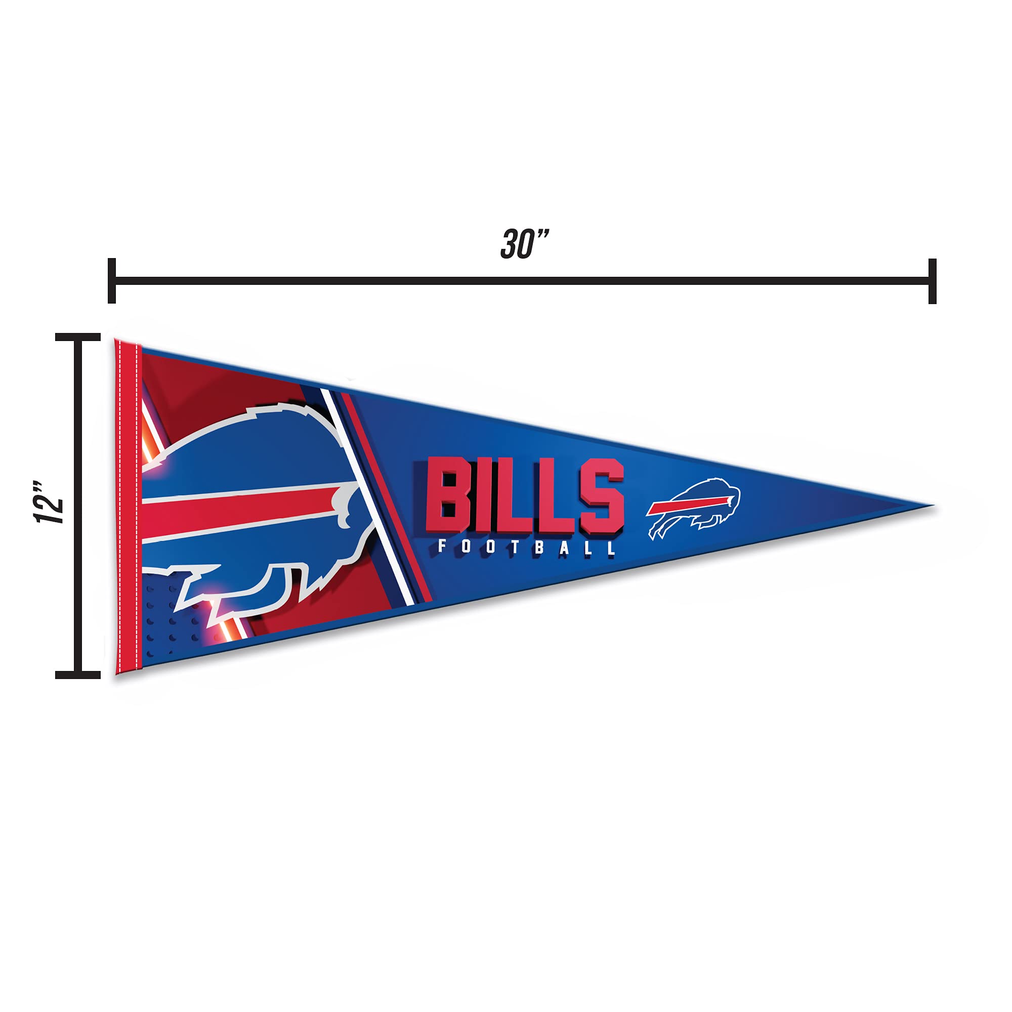 Rico Industries Nfl Football Buffalo Bills Primary 12'' X 30'' Felt Wall D  Cor Pennant - Great For Home/Bed Room/Man Cave D  Co