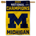 Michigan Team University Wolverines 2023 College Football National Champions Banner Vertical Flag