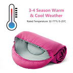Orthomtex Sleeping Bags For Adults,Teens And Kids Girls-Warm & Cold Weather Lightweight,Waterproof Backpack,Great For 3-4 Season