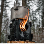 Berleben Stker Wood Burning Camp Stove - Stainless Steel Portable Stove For Camping, Backpacking, & Hiking - 18Oz Folding Campin