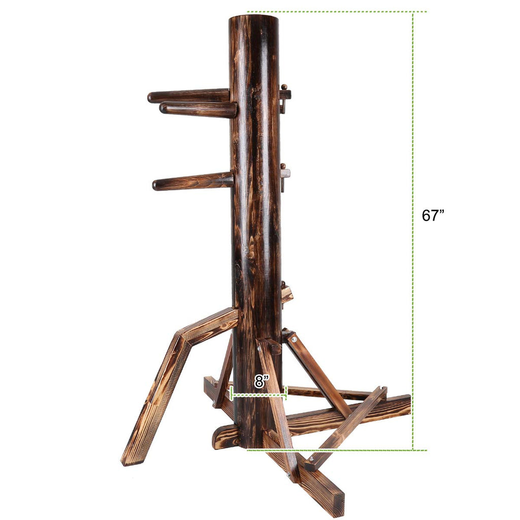 Adjustable Wing Chun Dummy Mook Yan Jong Ip Man Training Target Wood Base Dark Brown