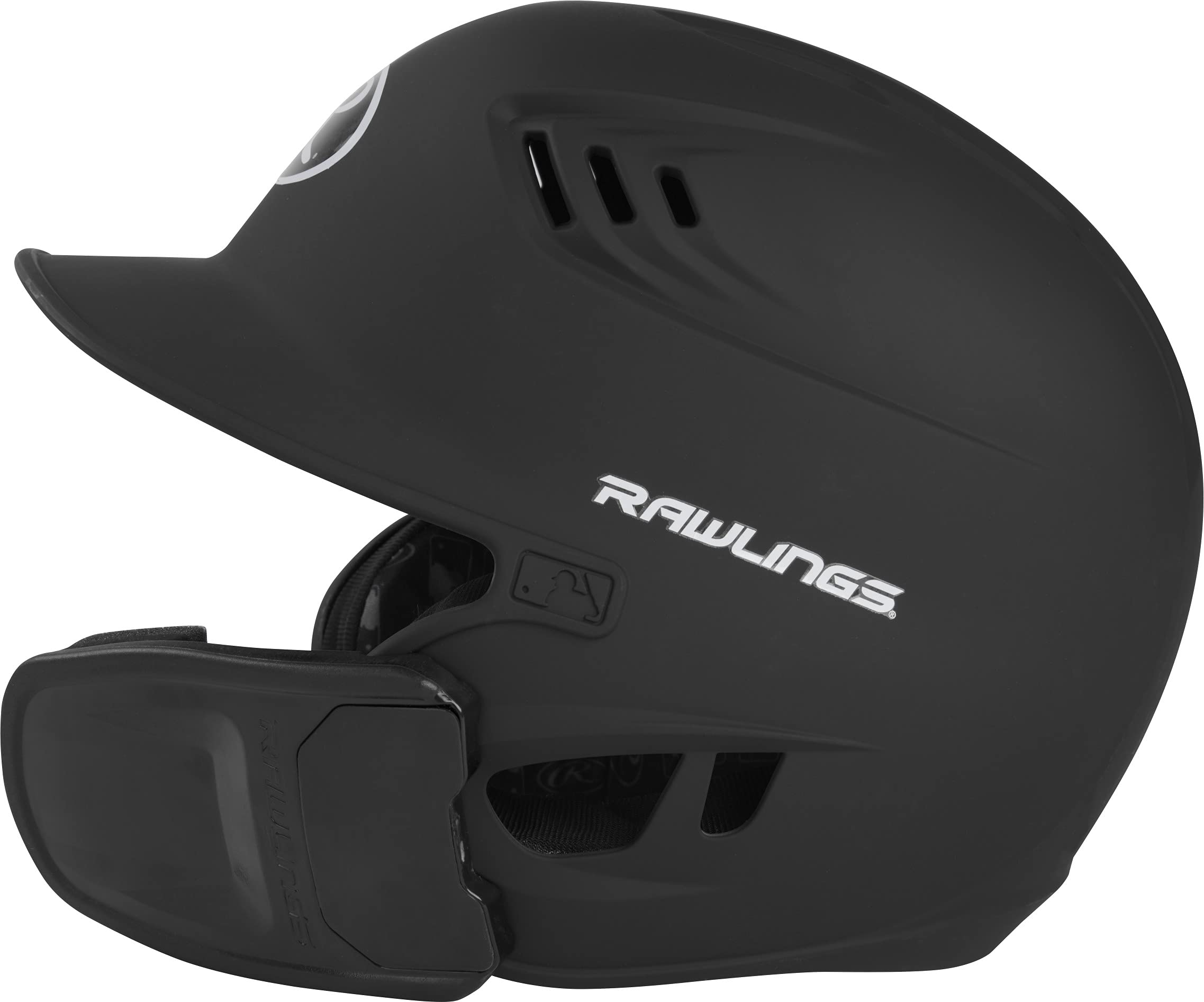 Rawlings  R16 Reversible Ext  Matte Batting Helmet  Reversible Face Guard  Junior  Matte Black
